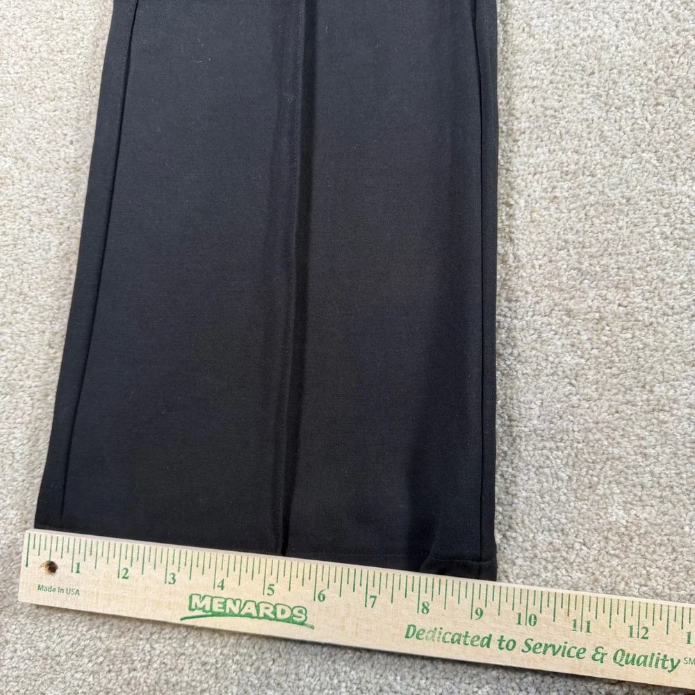Nicole Miller‎ Bootcut Pants Women XL Black Mid-Rise Belted Front Seam NEW